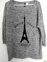 Feinstrick Pullover H&M Divided Grau Gr. M. 3/4 Arm mit Aufdruck Niedersachsen - Uetze Vorschau