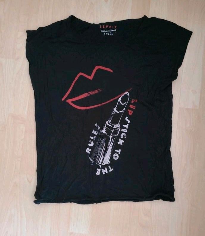 Esprit T-Shirt Gr. L (40) schwarz Oberteil Casual in Dransfeld