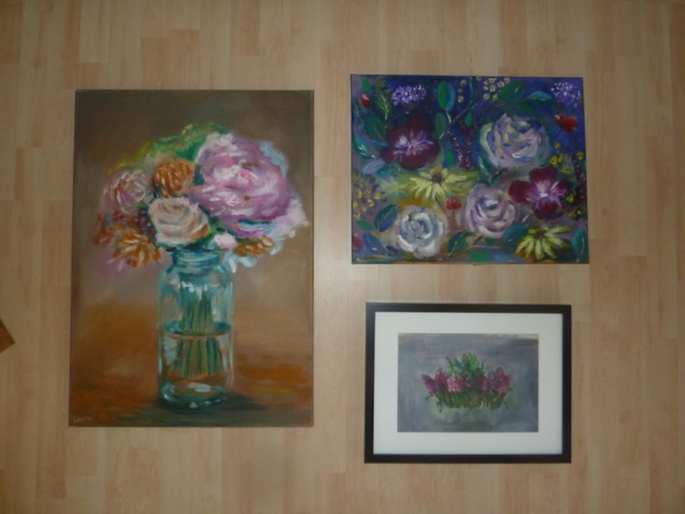 Bild BLUMEN Ölgemälde Malerei Original Rosen Kunst Art Impression in Haage