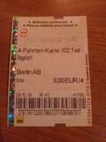 BVG Fahrschein 4 Fahrten Karte Regeltarif Berlin AB Teil2 10.2019 Berlin - Tempelhof Vorschau