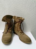 Leder boots Schnürung 41 vintage beige Niedersachsen - Neuenhaus Vorschau