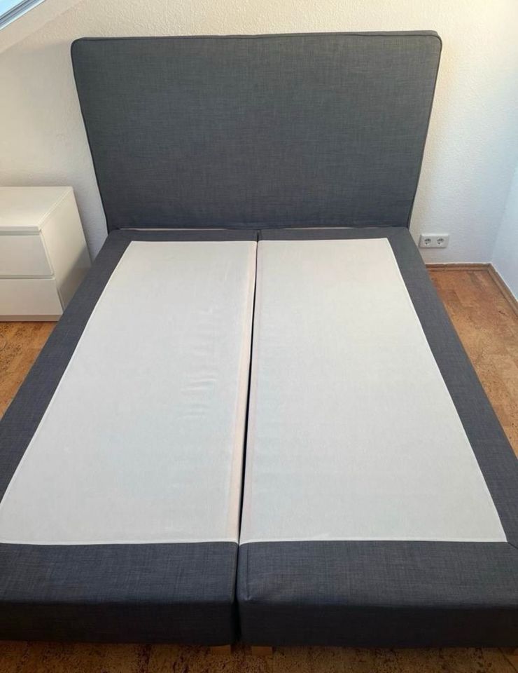 Ikea Dunvik Boxspringbett in grau - 160 x 200 cm in Bielefeld