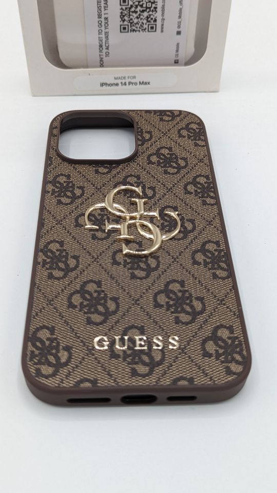 NEU GUESS Hülle für iPhone 14 Pro Max Hülle Braun, Goldene Logo in Oberkochen