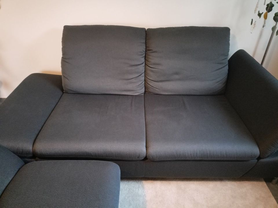 Sofa, Couch, Sitzhocker, Hocker, W.Schillig, flexibel, blau in Butzbach