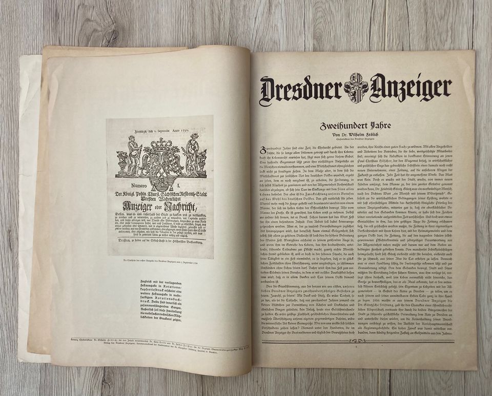 200 Jahre Dresdner Anzeiger Jubiläumsausgabe 1930 in Dresden