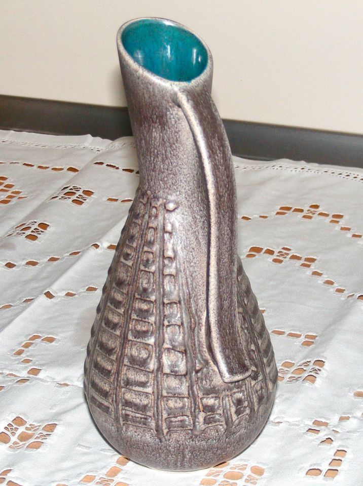 ILKRA Keramik Vase West Germany 156-25 Grau / Türkis 50er 60er in Minden