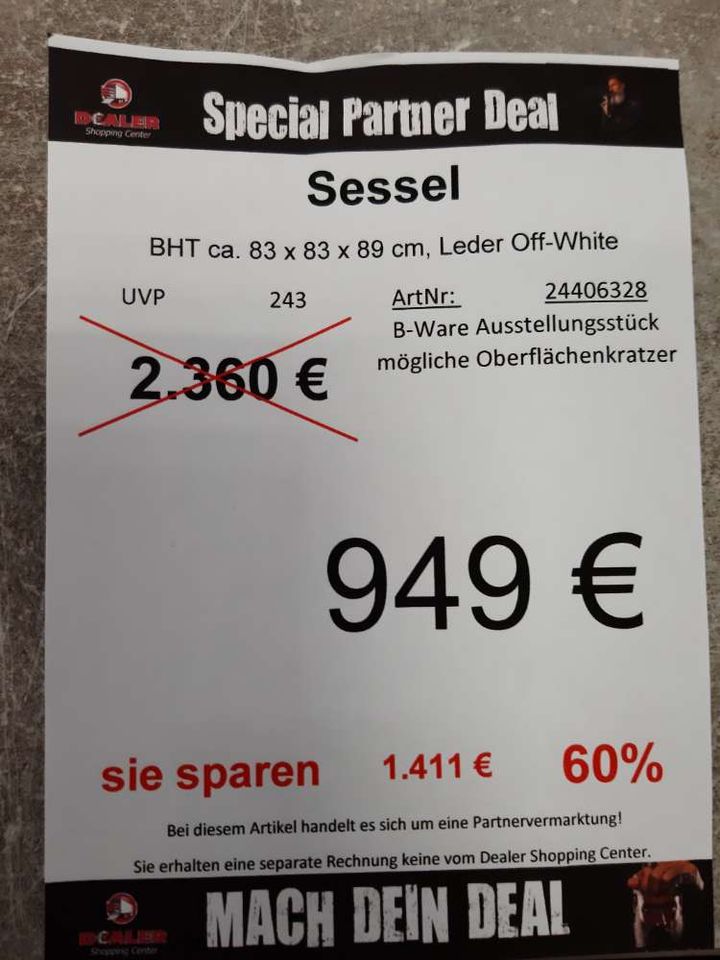 WSV (MG) Sessel / Einzelsessel / Ledersessel statt 2.360€ in Zeitz