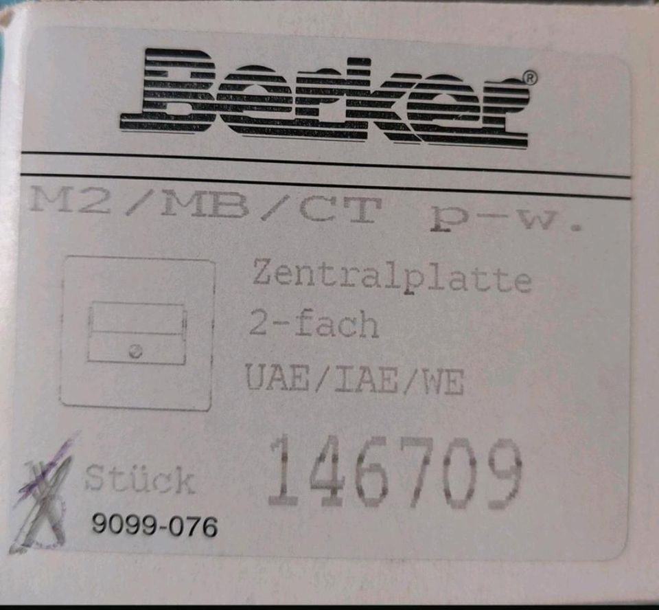 Berker Zentralplatte für UAE/IAE/Telekom in Unkel