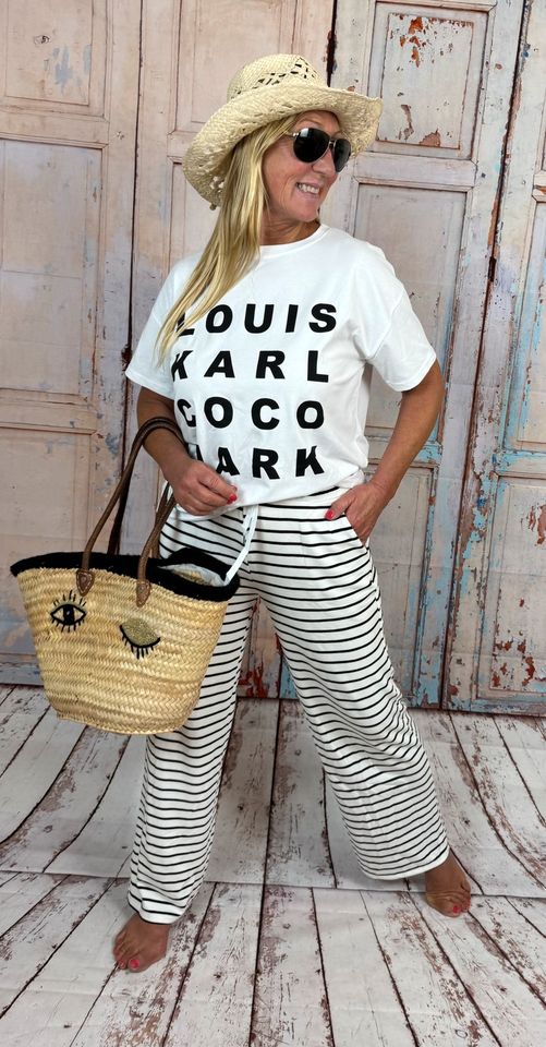 Maxi Pants „Stripes“ & Tshirt „Louis“ 100% Cotton in Bochum