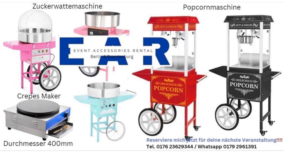 Dekoration /Bierzeltgarnitur /Zuckerwattemaschine in Berlin