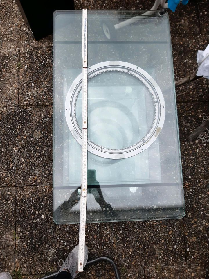 Glas Beistelltisch auf Rollen 70x40 cm in Aschaffenburg