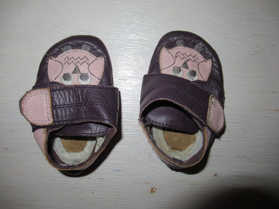 Leder-Hausschuhe, Lederschuhe Kleinkind, Babylauflernschuhe, Eule in Berlin