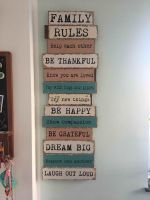 Wanddeko Tafel - family rules im shabby chic Bochum - Bochum-Südwest Vorschau