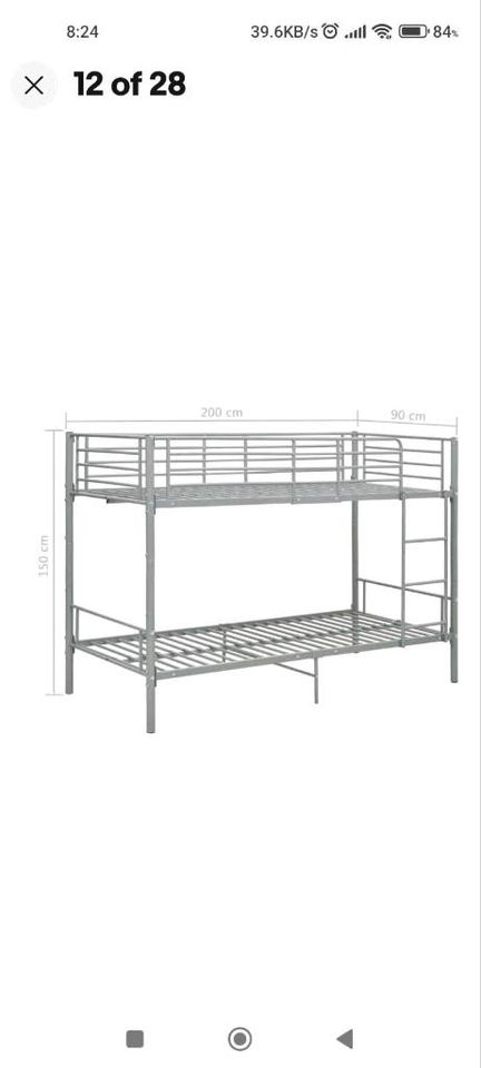 Kinderbett Etagenbett 90×200cm Metall Bett in Gernsheim 