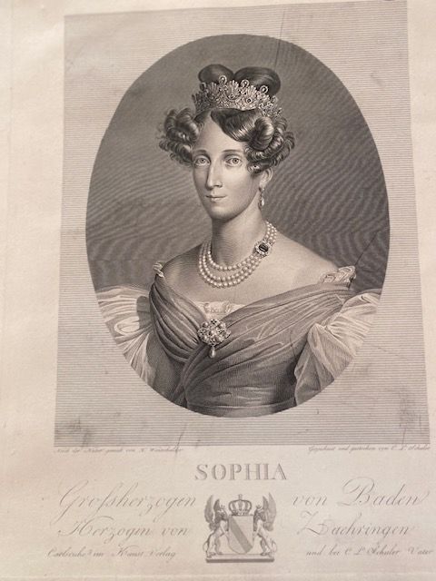 Sophia, Großherzogin von Baden, Stahlstich 19. Jhdt. in Frasdorf