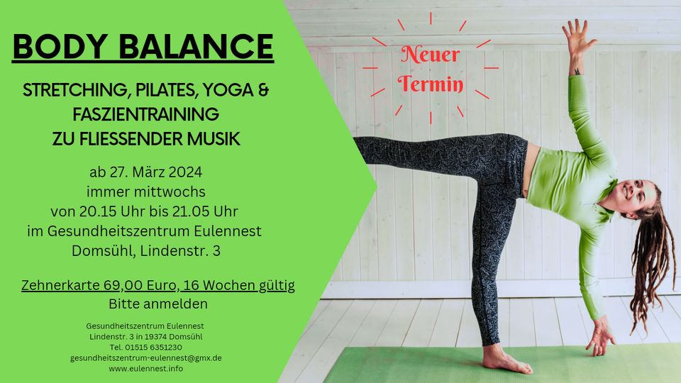 Body Balance Kurs, Stretching, Pilates, Yoga, Faszien ab 27.3.24! in Parchim