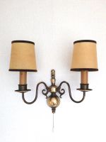 Alte Wandlampe Messing Antike Lampe mit Schirmchen Vintage Niedersachsen - Bad Bodenteich Vorschau