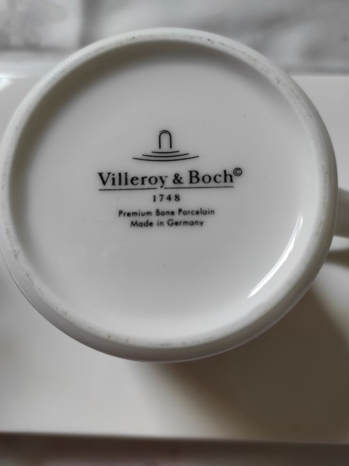 2 Tassen mit Unterteller, rechteckig, Villeroy und Boch in Lohmar