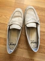 Damen Jana Soft Line Slipper Gr. 38 H in beige Wildleder Niedersachsen - Weyhe Vorschau