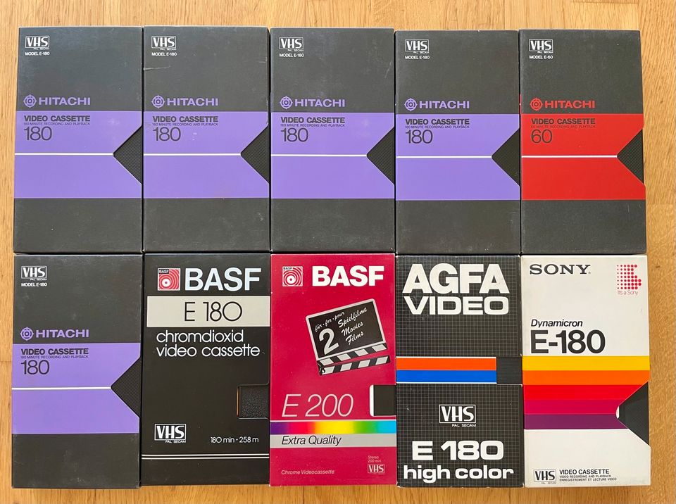 10 VHS Kassetten Video BASF AGFA Hitachi in Leipzig