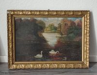 Antik Ölgemälde Landschaftsbild Ölbild Bilderahmen 19.Jhd Vintage Hessen - Groß-Gerau Vorschau