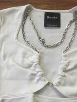 Shirt Weiss langarm raffinierter Ausschnitt Gr M von Bershka neu Nordrhein-Westfalen - Willich Vorschau