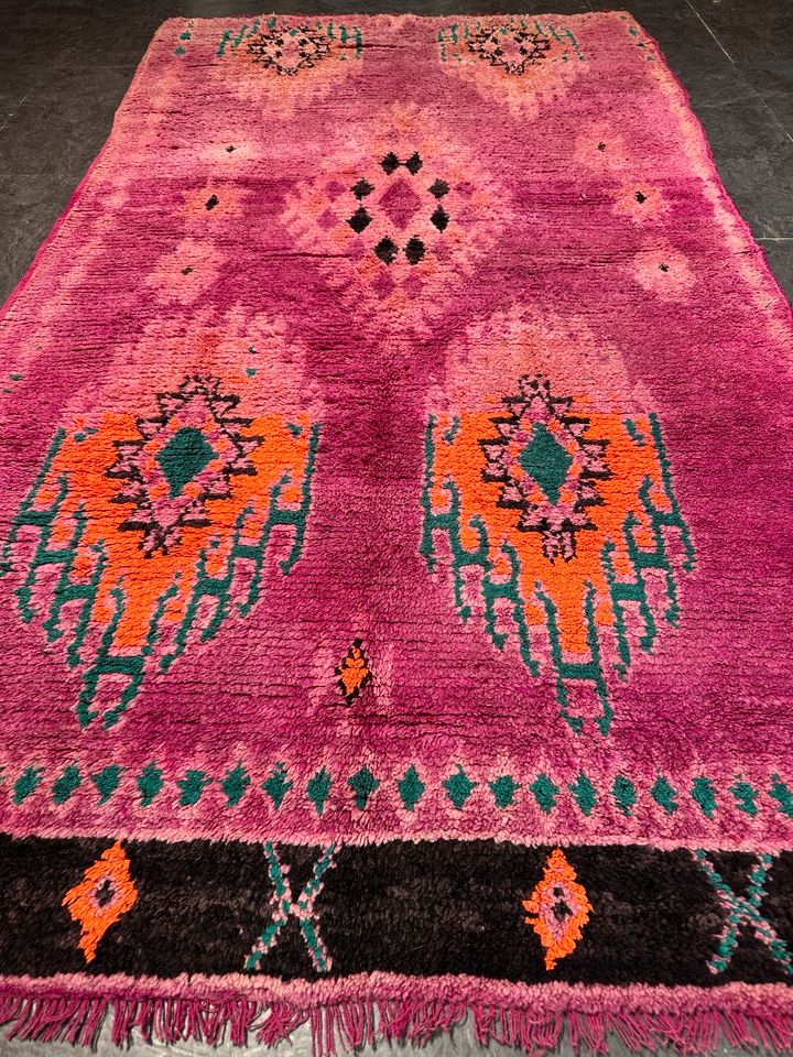 Marokko Alt 246x135 Berber Handgeknüpft bujet Wolle rose pink rug in Berlin