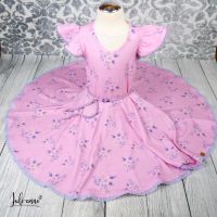 Handmade Drehkleid Blumen Flieder auf Rosa *Wunschgröße Brandenburg - Biesenthal Vorschau