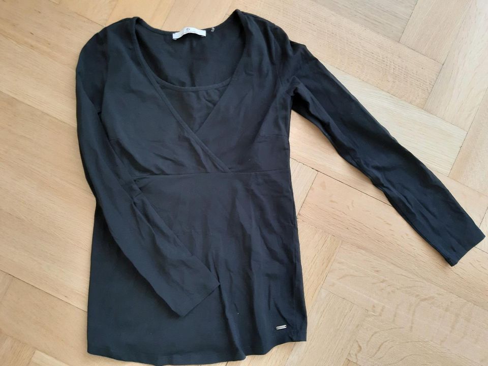 Longsleeve Umstandsshirt Stillshirt Bellybutton schwarz M in München