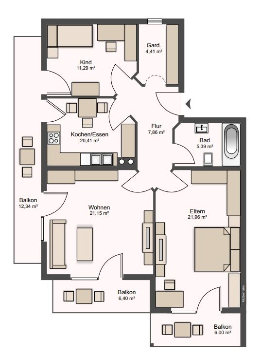 Ruhige top Lage in Bannewitz! 3 Balkone und Tiefgaragenstellplatz! in Bannewitz