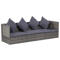 Gartenlounge Garten-Sofabett 200x60 cm Poly Rattan Grau Bayern - Bad Kissingen Vorschau