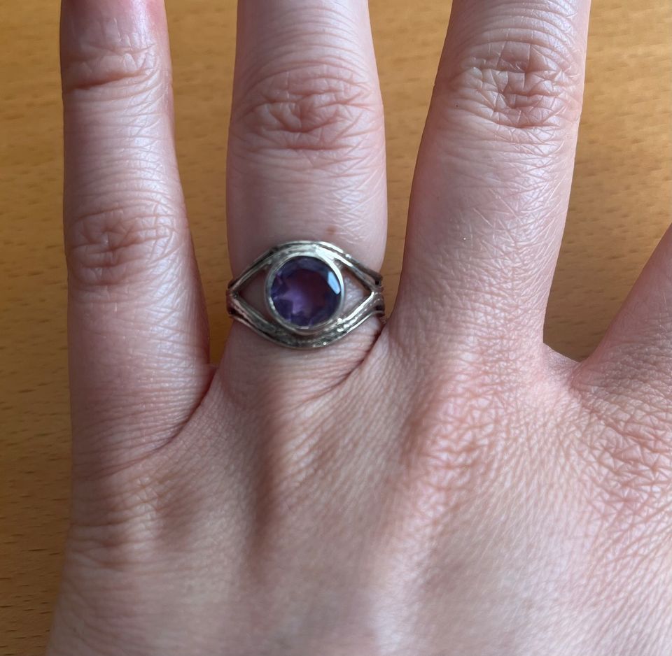 Ring Silber 925 mit Edelstein Amethyst Handarbeit NEU in Landau in der Pfalz