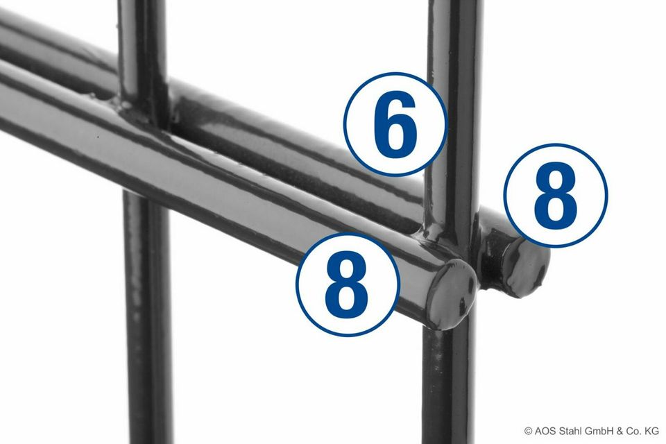 51 m Doppelstab/Zaun 8/6/8 mm inkl.Tor, Pfosten,Höhe1430 mm in Friedewald