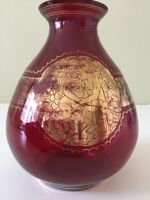 rot/goldene Vintagevase aus Glas Brandenburg - Fredersdorf-Vogelsdorf Vorschau