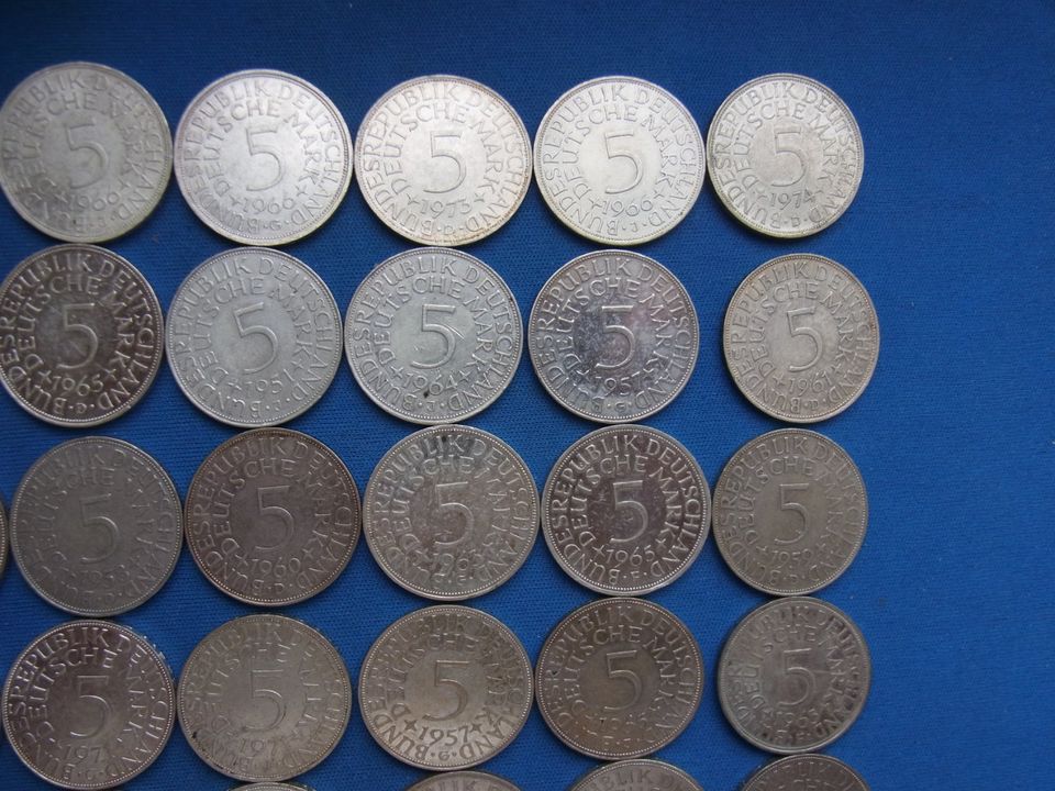 5 DM Silberadler Konvolut zum Silberpreis in Nürnberg (Mittelfr)