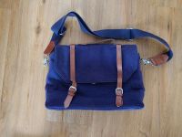 Kiomi Umhängetasche Laptoptasche aus Canvas und Leder Navy Frankfurt am Main - Gallusviertel Vorschau