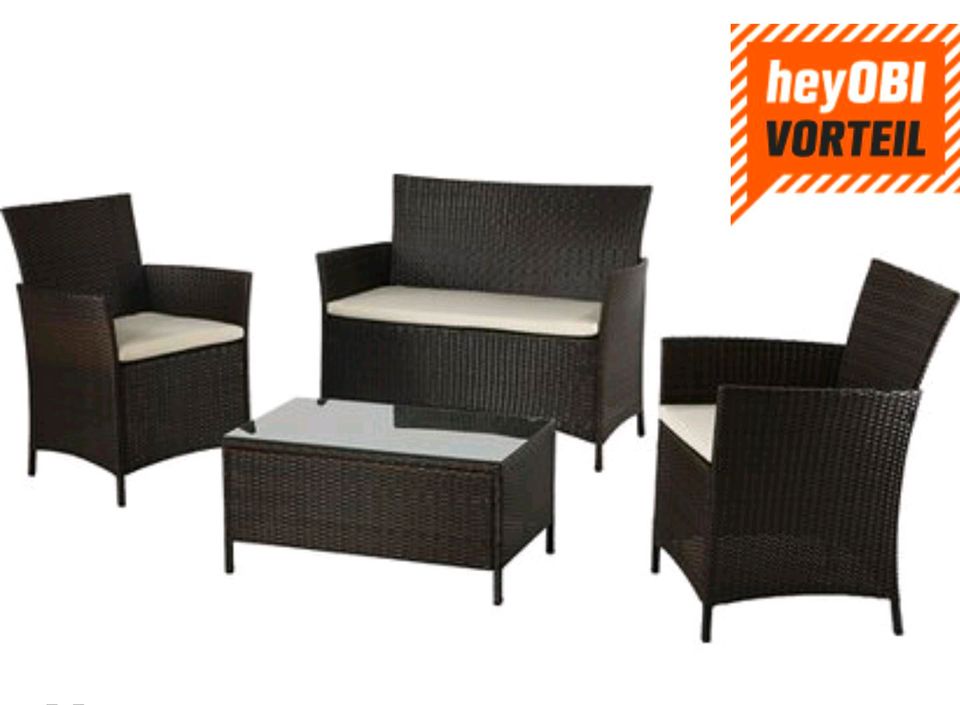 Gartenmöbel-Set Canera 4-teilig Polyrattan Braun 942366 in Sondershausen