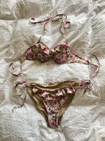 H&M Floraler Bikini Rosa Braun Rüschen Push-Up Gr. Xs Bayern - Stegaurach Vorschau