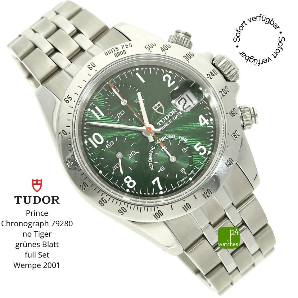 Tudor small Block Chrono no Tiger green full Set in München