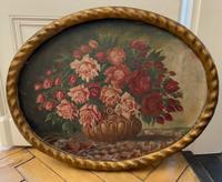 Ovales Ölbild mit Blumenmotiv um 1910 Nordrhein-Westfalen - Neuss Vorschau