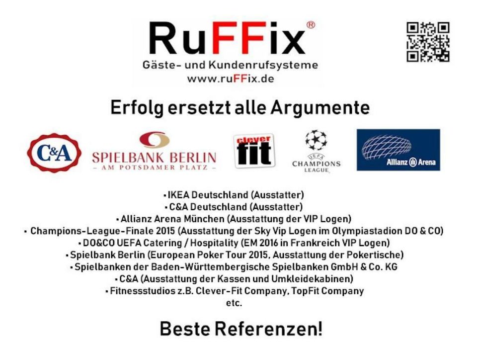 RuFFix ® das Original | Gästeruf System V2 | 10x Funkpager | in Köln