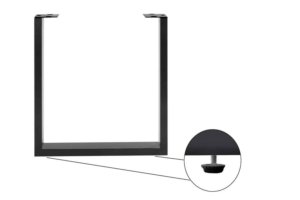 Esstisch Holz Akazie Baumkante 220x98 cm, U-Gestell Metall schwarz in Ronneburg