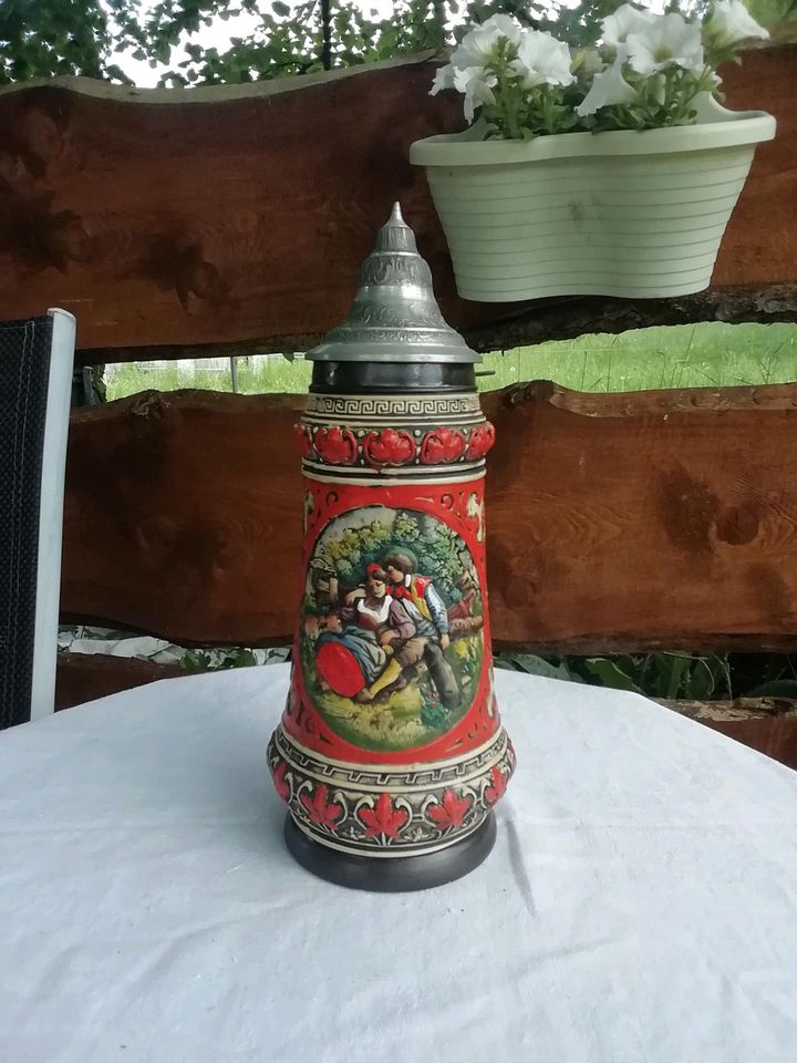 Bierkrug mit ZinnDeckel 34 cm in Meiningen