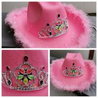 Karneval Cowboy Hut pink mit Schmuck/Deko   neu mit Gummiband Nordrhein-Westfalen - Neuss Vorschau