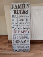 Holzschild Family Rules shabby chic Nordrhein-Westfalen - Hünxe Vorschau