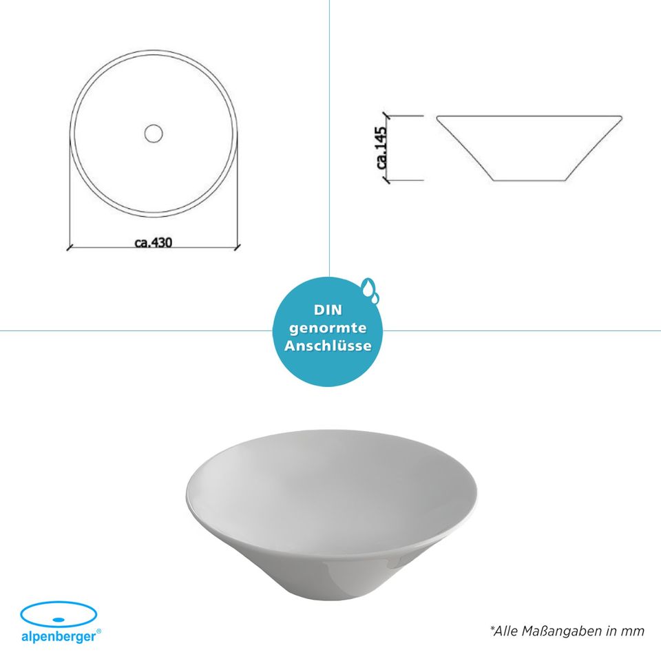 Alpenberger Keramikschale INKL. hochwertiger Wand Armatur !! in Weiterstadt