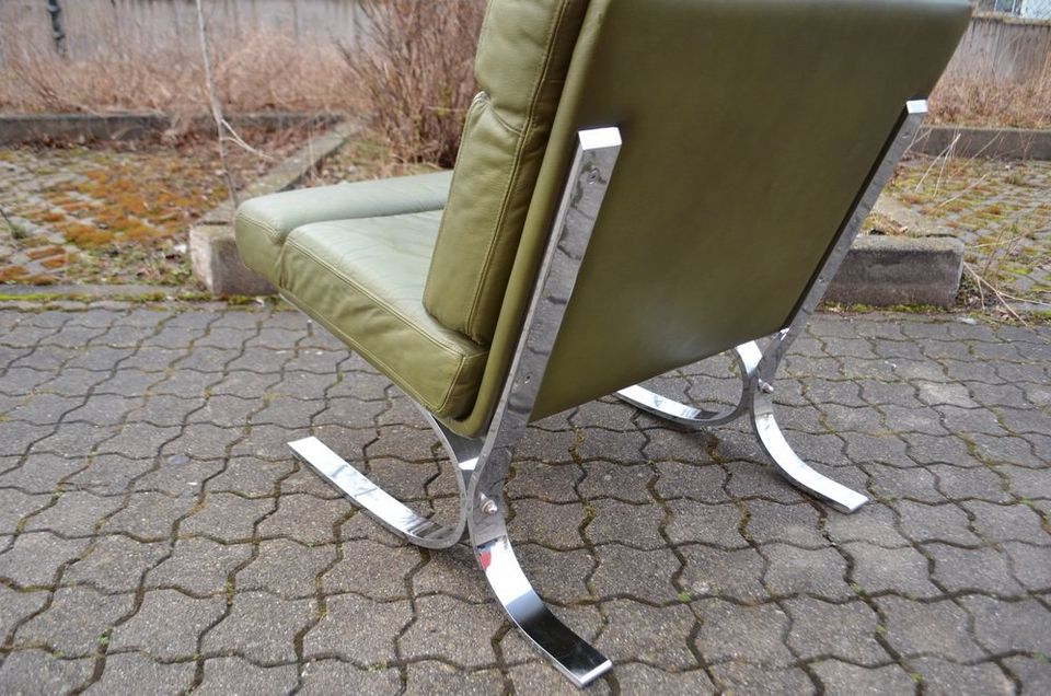 Mid Century Vintage Lounge Chair Barcelona Aera Ledersessel 1v5 in München