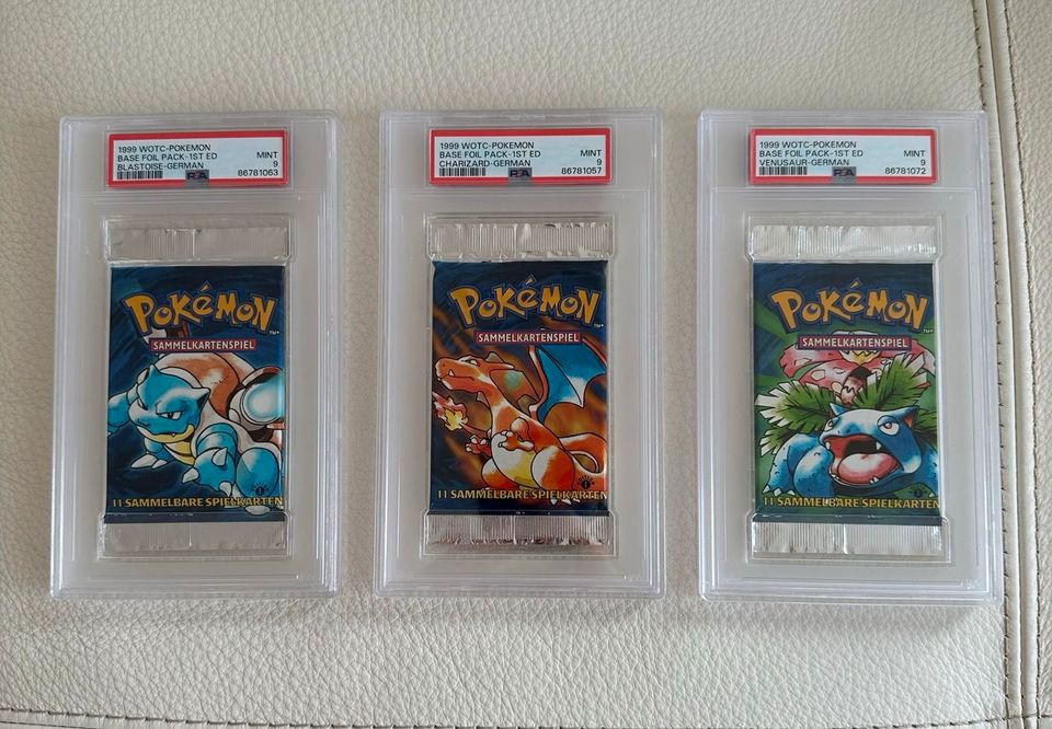 Pokemon Basis Base Set 1. Edition Booster PSA 9 Glurak Turtok in Kehl