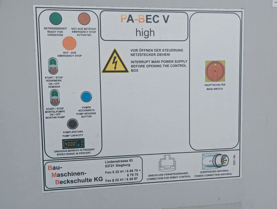 Schneckenpumpe Mörtelvergussmaschine Betonpumpe Estrichpumpe Mörtelpumpe Anhydritestrich Fließestrich Anhydrit Estrich Beton Mörtel Pumpe Exzenterschneckenpumpe in Leipzig