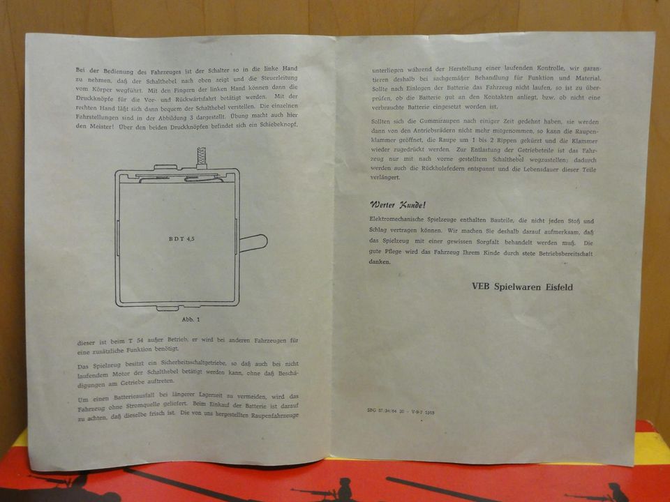 Elmes Panzer T54 - VEB Spielwaren Eisfeld/Thüringen, Presu DDR!!! in Görlitz